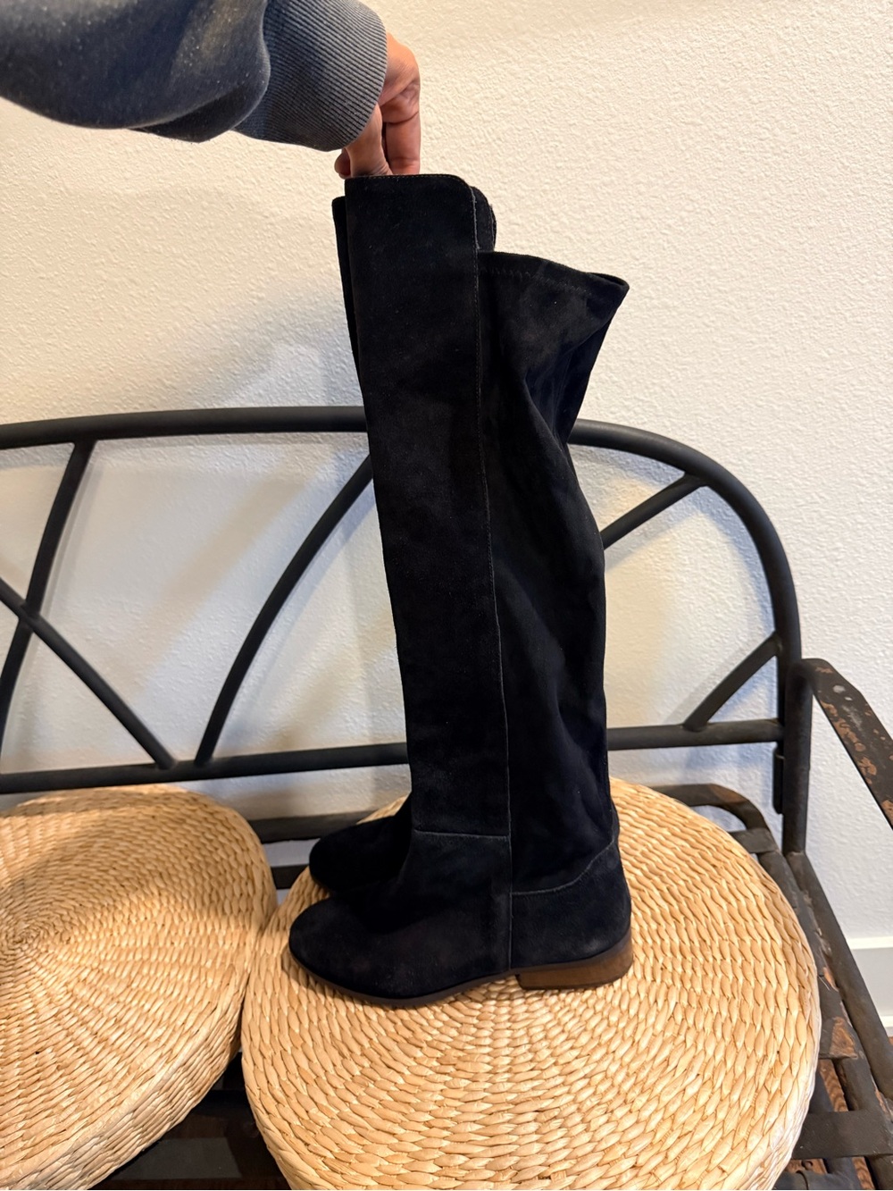 Lucky Brand Calypso Black Suede Over The Knee Boots Size 9